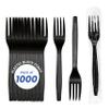 7.25" Heavy Weight Plastic Black Forks/Individually Wrapped- Pack of 1000ct view 1