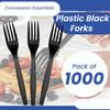 7.25" Heavy Weight Plastic Black Forks/Individually Wrapped- Pack of 1000ct view 2