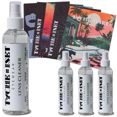 9pc Value Pack Lens Cleaning Kit for Glasses, Phone, Electronics, Screens, Camera, includes 5 Microfiber Cloths + 3 Travel Size Bottles, Made in USA, Safe for All Coatings, Expert Formula