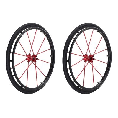 1 Pair of 24inch Sport Wheelchair Rear Wheels, Wheelchair Wheel Replacement, Bearing 12.7mm (1/2"), Quick Release Pneumatic Tires