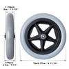 1 Pair 6/7/8inch Wheelchair Front Wheel Replacement Parts, Wear-Resistant Solid Casters, Polyurethane Non-Pneumatic Tires for Disabled Wheelchair, Walkers(Gray,7inch) view 3