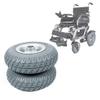1 Pair of 9inch PU Rubber Wheelchair Wheels, Solid Wheelchair Front Wheels, Suitable for Many Standard Power Wheelchair Replacement view 2