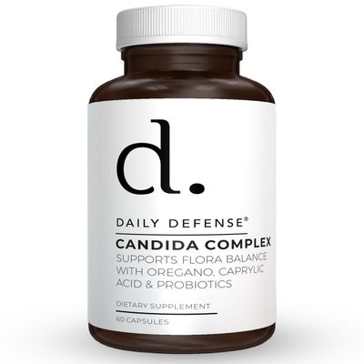 Daily Defense Candida Flush & Cleanse 60 Count Gut Support for Balanced Gut Flora with Oregano, Caprylic Acid,Probiotics, & Digestive Enzymes - Non GMO Dietary Supplement