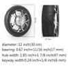12 1/22 1/4 Rear Wheels for Wheelchair, 12 Inch Pneumatic Rubber Tire, Electric Wheelchair Accessories, Anti-Slip Rubber Wheel, Alloy Hub, Casters Rollers (Color : Black (Set of 2)) view 3