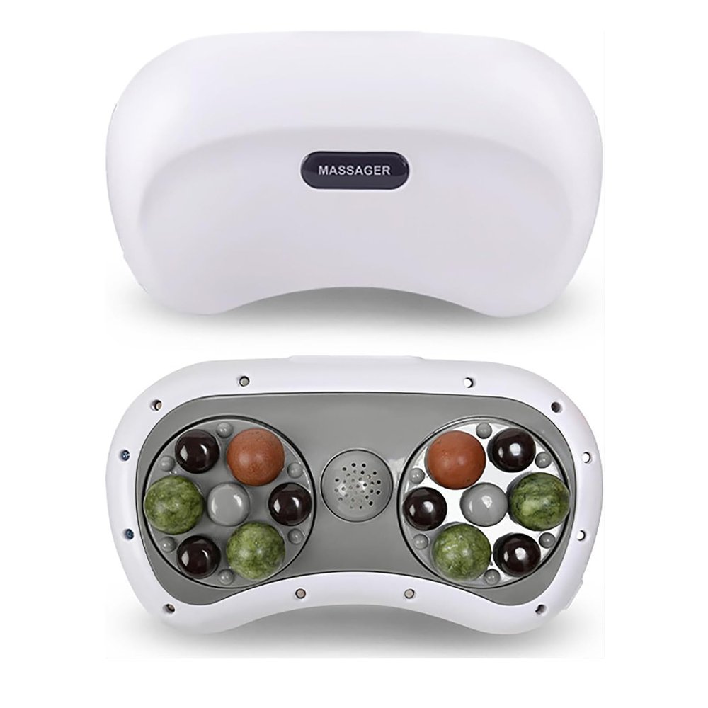 Automatic Abdominal Massager, Electric Bianstone Tummy Kneading Instrument, Positive and Negative Kneading/3 Gear Temperature Adjustable, for Increase Gastrointestinal Motility