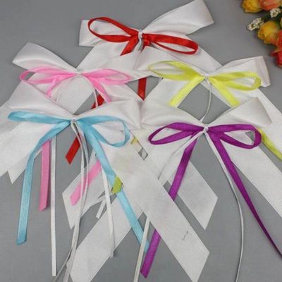 Colorful Ribbon Bows 20PCS Wedding Car Satin Ribbon Antenna Bowknot Decorations for Wedding Christmas Party Birthday Festival Gift Wrapping