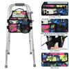 supregear Walker Side Bag, Storage Pouch w/Cup Holder for Folding Walker, Waterproof Caddy Basket for Side Bar Accessory Attachment for Seniors Elderly, Double Sided Organizer view 4