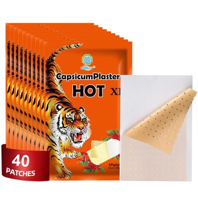 40 PCS Tiger Patches, Chinese Red Tiger Hot Capsicum Patch XL Large Size Ultra Strength Capsaicin Patches - 4.727.08 in
