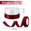 2pcs Red and White Ribbon 1 Inch X 50 Yards for Crafts, Valentines Day, Invitations, Bridal Bouquets, Party Decorations, New Year - School, Burgundy view 2