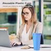 LUMINFLY Reusable And Colorful Pp Plastic Cups With Straws And Lids, 10Pcs Durable Travel Party Cups For Cold Iced Coffee Drinking, Kids Adults view 4