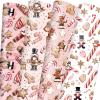Vnaaem Pink Christmas Wrapping Paper with 4 Nutcracker Gingerbread Design for Christmas Holiday Party Celebration - 20 X 28Inches Per Sheet(8 Pack) view 1