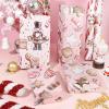 Vnaaem Pink Christmas Wrapping Paper with 4 Nutcracker Gingerbread Design for Christmas Holiday Party Celebration - 20 X 28Inches Per Sheet(8 Pack) view 2