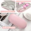 MoKo Double Eyeglass Case, Contact Lens Case with Mirror Tweezers Remover, 2 in 1 Double Sided Portable Contact Lens Box Holder Container Soak Storage Kit Sunglasses Pouch for Men & Women, Pink view 2