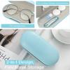 MoKo Double Eyeglass Case, Contact Lens Case with Mirror Tweezers Remover, 2 in 1 Double Sided Portable Contact Lens Box Holder Container Soak Storage Kit Sunglasses Pouch for Men & Women, Light Blue view 2