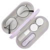 MoKo Double Eyeglass Case, Contact Lens Case with Mirror Tweezers Remover, 2 in 1 Double Sided Portable Contact Lens Box Holder Container Soak Storage Kit Sunglasses Pouch for Men & Women, Lilac view 1