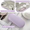 MoKo Double Eyeglass Case, Contact Lens Case with Mirror Tweezers Remover, 2 in 1 Double Sided Portable Contact Lens Box Holder Container Soak Storage Kit Sunglasses Pouch for Men & Women, Lilac view 2
