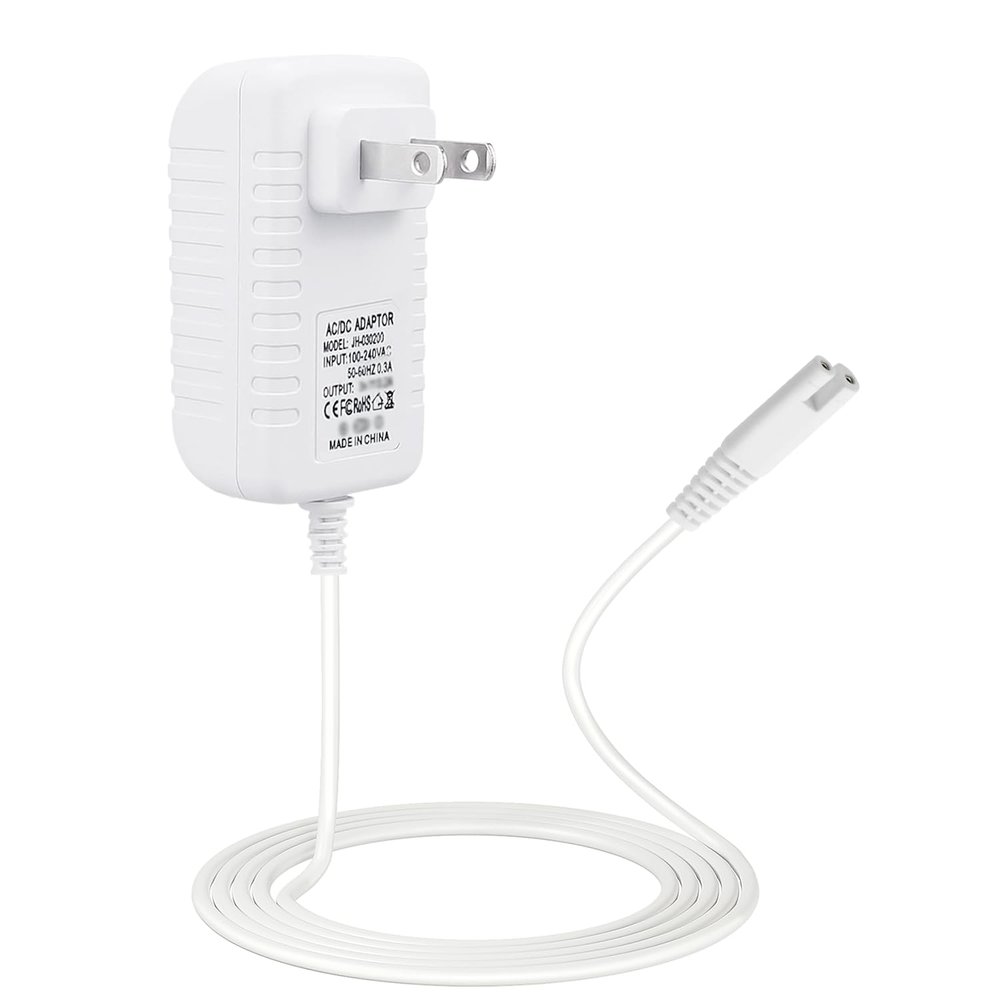 Charger for Waterpik Water Flosser, Compatible with Waterpik WP360 WP360W WP462 WP462W WP450 WP450W YLA-03010 Series, Replacement Water Flosser Power Cord, 2 Prong Adapter Power Supply, 3V DC, 5FT