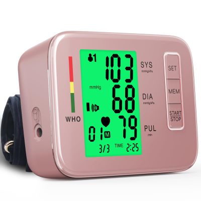 Blood Pressure Monitors,Pink Blood Pressure Machine Bp Cuff Automatic Upper Arm with 8.7-16.5 inches Adjustable Automatic High Blood Pressure Cuff for Home Use 2 x 90 Sets Memory (Blue BP Cuff)