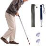 Titanium Alloy Telescopic Blind Cane - Folding Walking Cane for Vision Impaired and Blind People, with Night Warning Reflective Film(C,118cm/46in) view 1