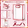 Aliceset 12 Pcs Clear Plastic Gift Bag with Die Cut Handles Reusable PP Favor Bag with Ribbon for Graduation Wedding Bridal Birthday Baby Shower Party Small Business, 7x10x3.15 Inch(Red) view 2