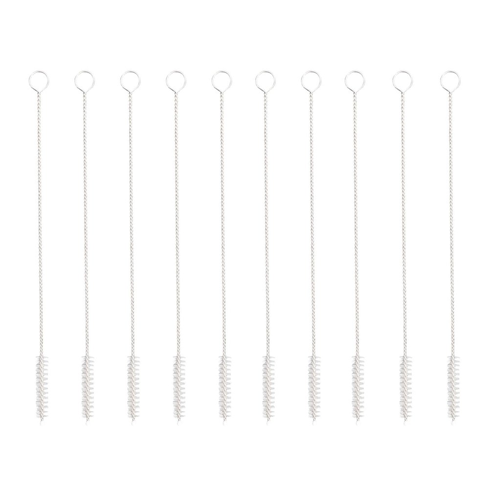10PCS Drinking Straw Cleaner Kit Pipe Tube Brush Metal Straw Brushes for Sippy Cup Kitchen Glass Cleaning Long Pipe Cleaners White