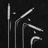 10PCS Drinking Straw Cleaner Kit Pipe Tube Brush Metal Straw Brushes for Sippy Cup Kitchen Glass Cleaning Long Pipe Cleaners White view 3