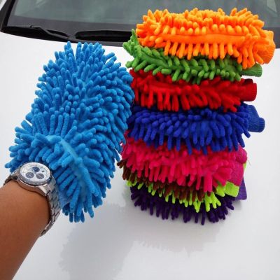MWANGHKAI Household Coral Velvet car Wiping Gloves Double-Sided Chenille Housework dusting car Washing Tools