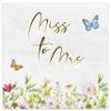 100 Pcs Floral Bridal Shower Cocktail Beverage Napkins Wildflower Gold Foil Miss to Mrs. Disposable Paper Dessert Napkin Wedding Party Supplies Decor view 1