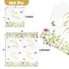 100 Pcs Floral Bridal Shower Cocktail Beverage Napkins Wildflower Gold Foil Miss to Mrs. Disposable Paper Dessert Napkin Wedding Party Supplies Decor view 2