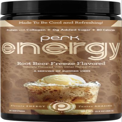 Perk Energy Original Root Beer Freeze Flavored (20 Servings) - Gluten Free, Soy Free and Peanut Free