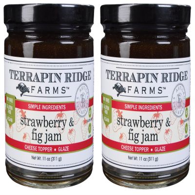 Terrapin Ridge Farms Gourmet Strawberry and Fig Jam  Sweet & Zesty Jam for Cheese, Pork, and More  Gluten Free, Vegan  11 oz jar (Pack of 2)