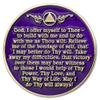 1 to 50 Year Twisted Tree of Life Sobriety Coin - Gold Plated AA Chips & Medallions - 42 Year Sobriety Coin - Purple view 2