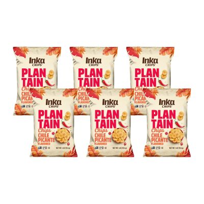 Inka Crops Inka Chips- Chile Picante Plantain chips,4 Ounce (Pack of 6)