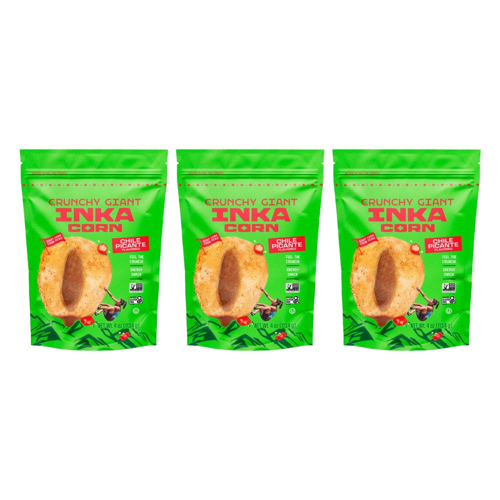 Inka Corn Giant Corn Chile Picante Doy Pack, 4 Ounce (Pack of 3)