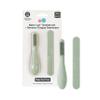 ezpz Baby-Led Toothbrush + Tongue Depressor Dual Pack (Sage) - 100% Silicone Toothbrush + Silicone/Stainless Steel Tongue Depressor - Helps Set-up Infants for a Healthy Oral Care Routine view 1