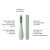 ezpz Baby-Led Toothbrush + Tongue Depressor Dual Pack (Sage) - 100% Silicone Toothbrush + Silicone/Stainless Steel Tongue Depressor - Helps Set-up Infants for a Healthy Oral Care Routine view 2
