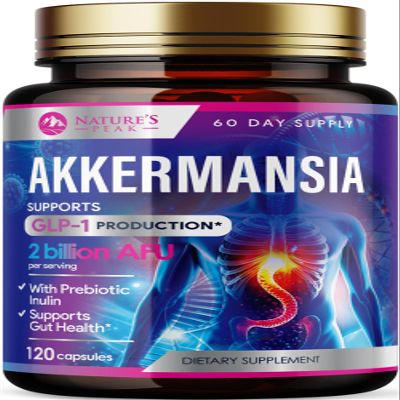 Akkermansia Probiotic 2 Billion AFU - Premium Akkermansia Muciniphila with Prebiotics for Women and Men - GLP-1 Support Supplement for Gut and Digestive Health - Bottled in USA - 120 Capsules