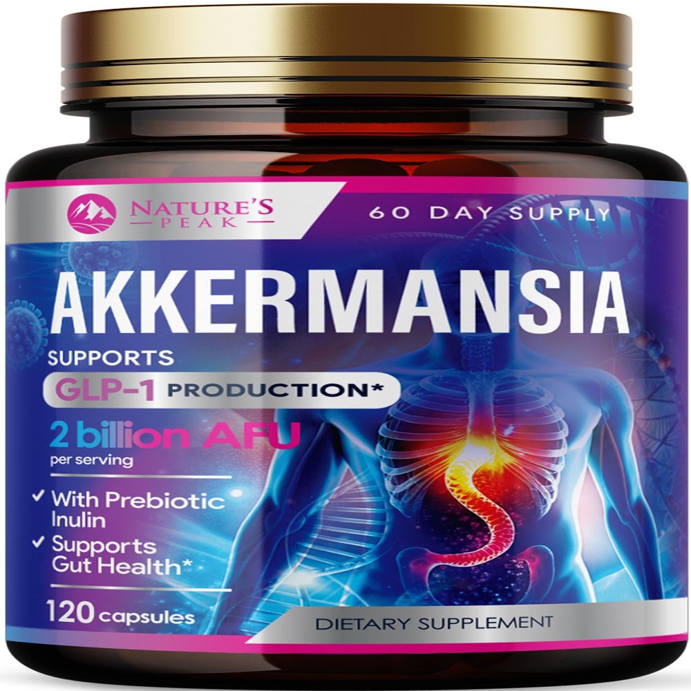 Akkermansia Probiotic 2 Billion AFU - Premium Akkermansia Muciniphila with Prebiotics for Women and Men - GLP-1 Support Supplement for Gut and Digestive Health - Bottled in USA - 120 Capsules
