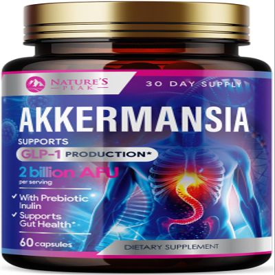 Akkermansia Probiotic 2 Billion AFU - Premium Akkermansia Muciniphila with Prebiotics for Women and Men - GLP-1 Support Supplement for Gut and Digestive Health - Bottled in USA - 60 Capsules