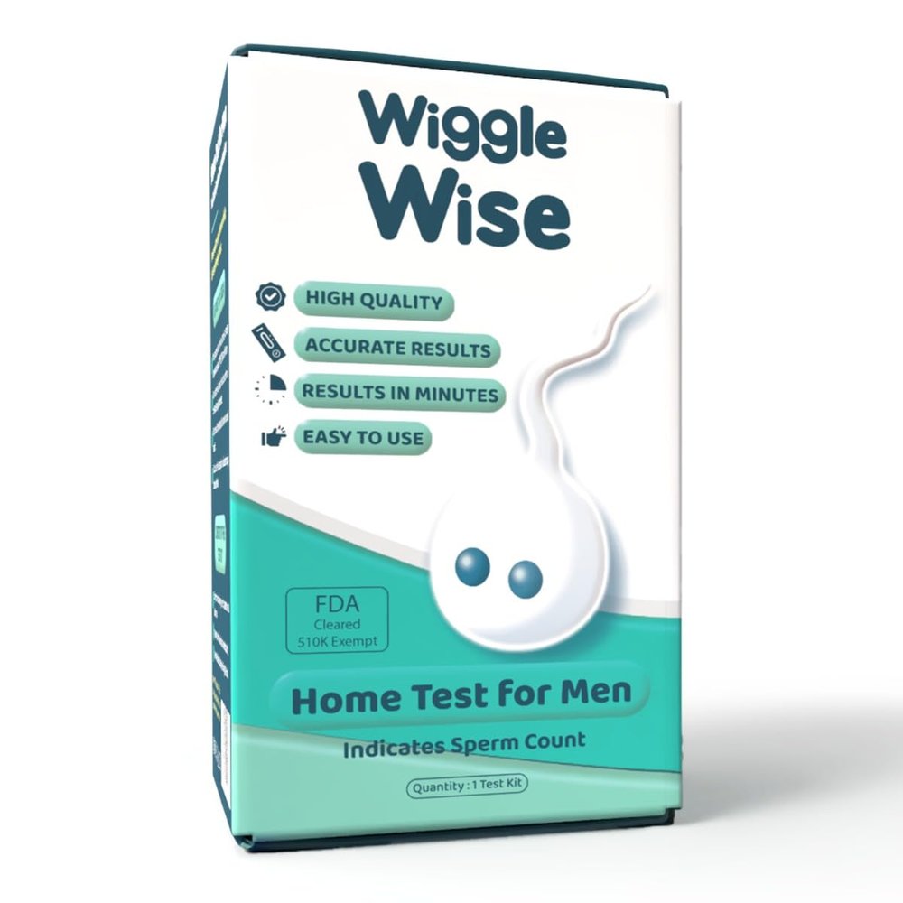 Wiggle Wise Fertility Test Kit for Men Sperm Count Home Test Kit for Male Fertility at-Home Semen Analysis Shows Normal or Low Sperm Count Fast, Private, Easy to Use