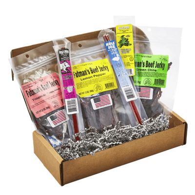 Jerky Dynasty Fatman's Beef Jerky & Buffalo Bob's Sticks Variety Pack - Zesty Lemon Pepper, Smoky Green Chile & Fiery Habanero Flavors - Food Snacks Variety Pack For Adults - Tender, Chewy Texture