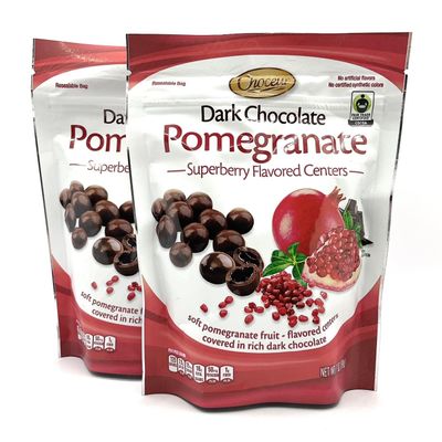 2-PACK Superberry Pomegranate Gourmet Dark Chocolate Bonbons  Fair Trade Certified Premium Dark Chocolate with Soft Chewy Center, No Artificial Colors or Flavors 7oz. resealable bag x 2 = 14 oz. total