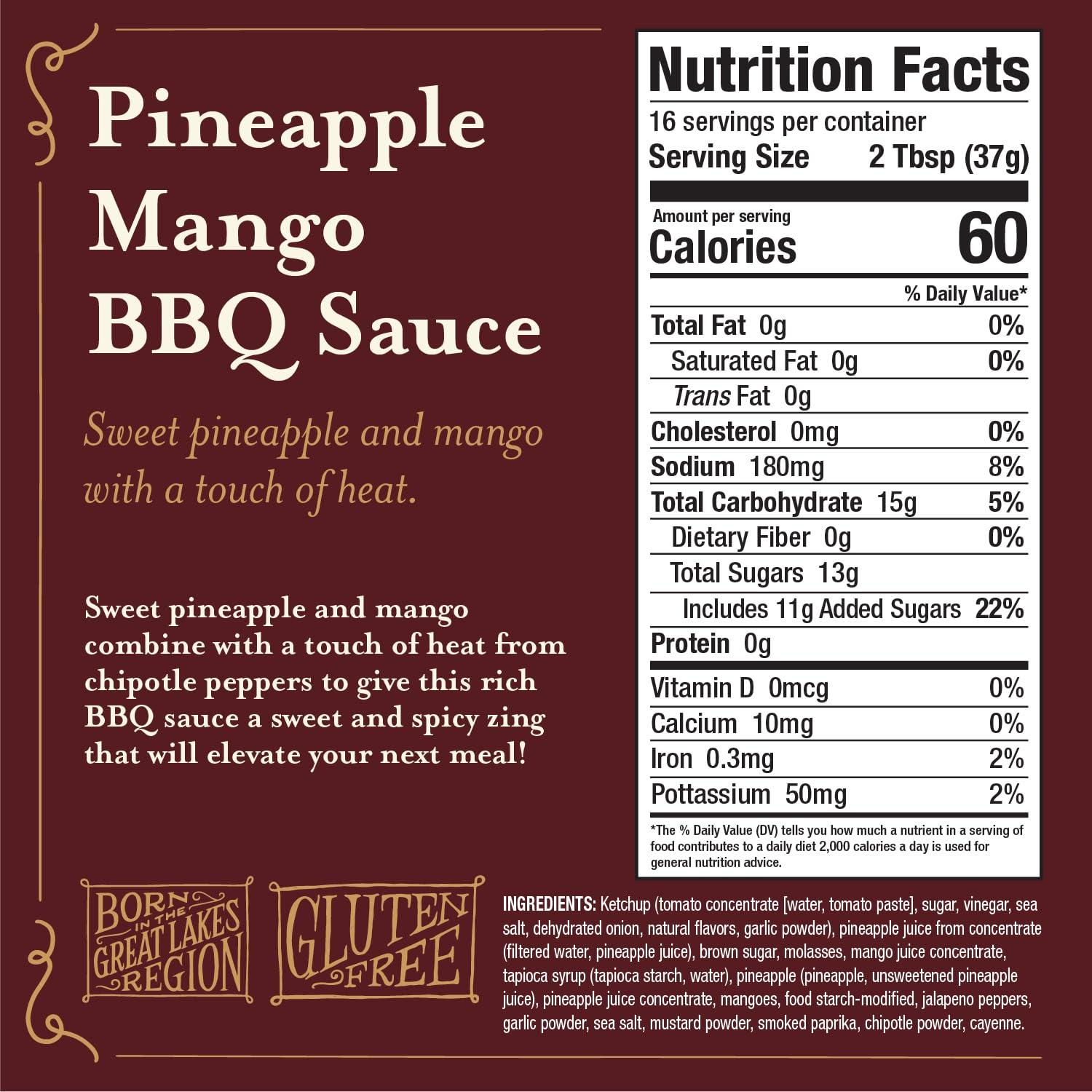 Brownwood Farms BBQ Sauce, Made in Small Batches, Sweet and Tangy, Great on Fries, Meatloaf, Burgers, Glaze, Real Ingredients 20oz (1 Count, Pineapple Mango) view 2