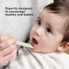 ezpz Baby-Led Toothbrush + Tongue Depressor Dual Pack (Pewter) - 100% Silicone Toothbrush + Silicone/Stainless Steel Tongue Depressor - Helps Set-up Infants for a Healthy Oral Care Routine view 4