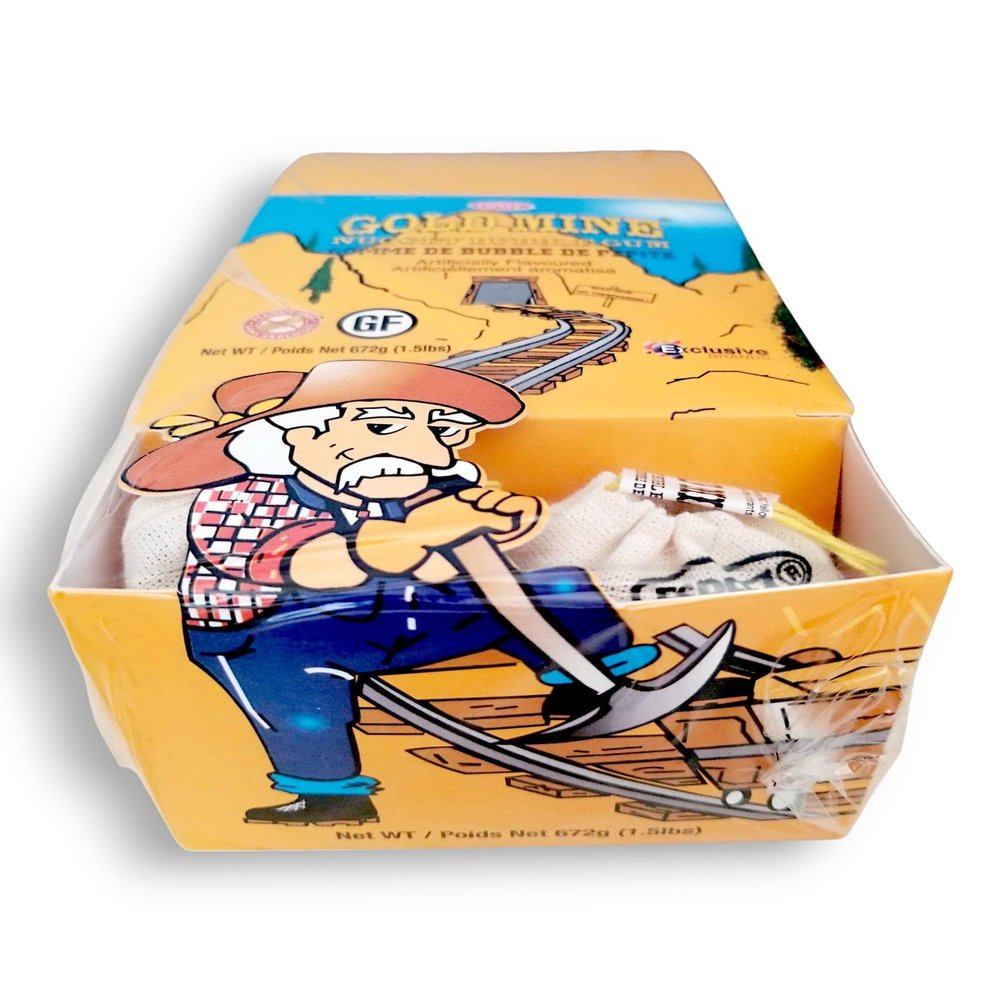 Exclusive Candy & Novelty Distributing Ltd Espeez Gold Mine Nugget Bubble Gum, 12 units (56g), 672g/23.7 oz., Box