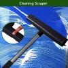 Pet Hair Remover, Rubber Broom Long Handle Floor Brush Mulitfunctional Carpet Rake Pet Hair Broom Carpet Squeegee with Telescoping Handle for Indoor Cleaning (Black) view 3