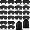 Dyrfolm 20 Pieces Silk Sleep Mask,Silk Eye Masks for Sleeping,Eye Mask with Adjustable Strap,Soft Sleeping Mask Eye Cover,Comfortable Blindfold Eyeshade for Women Men Sleeping Travel Nap(Black) view 1