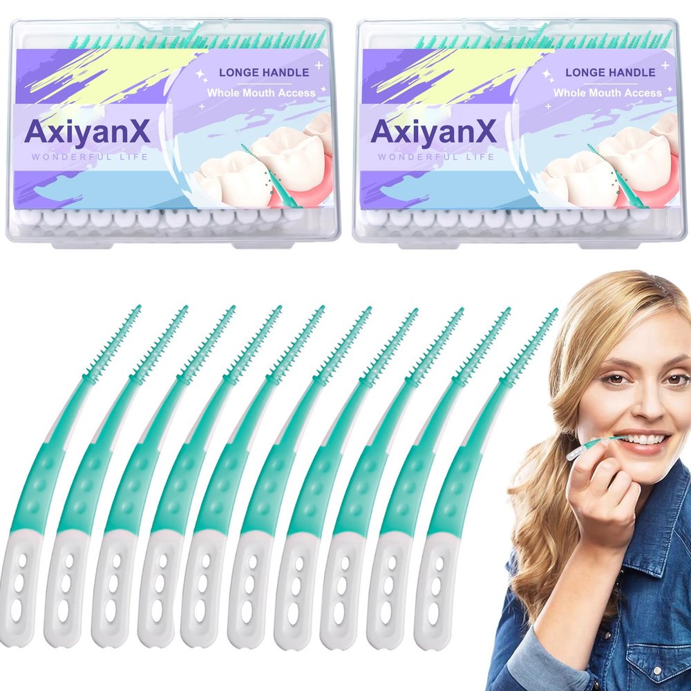 AxiyanX 168PCS Dental Picks for Teeth Cleaning,Disposable Interdental Brushes Between Teeth,Dental Brush Picks for Teeth Health and Cleaning,Dental Floss Picks,Braces Flossers