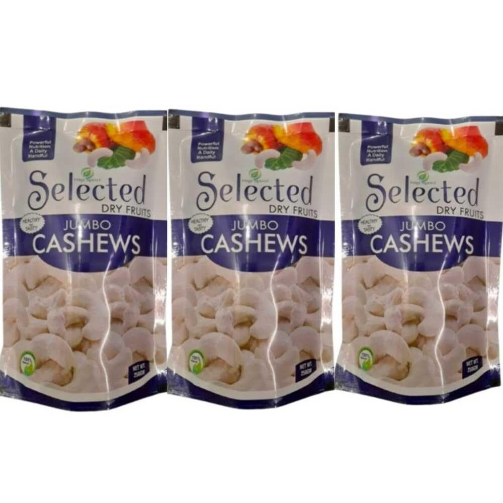 Farm Royale Jambo Cashew Nut (Kaju)-750GM (3 * 250GM) ||100% Pure and Natural||Shudh||Handpicked Material||Export quality