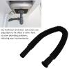 2pcs Basin Drain Pipe, Flexible Pvc Black Stretchable Wash Basin Sink Drain Hose Gutter Extension For Universal Kitchen Bathroom Black view 3